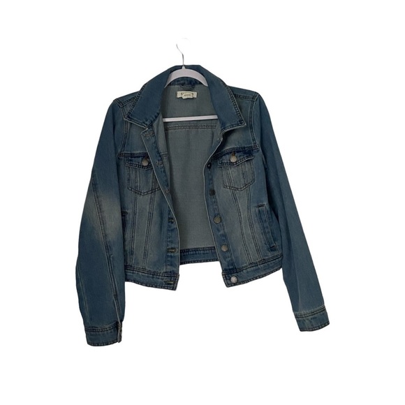 Ci Sono Denim Jacket Womens size Large  Blue Jean Button up cowgirl Light Wash - Picture 1 of 7
